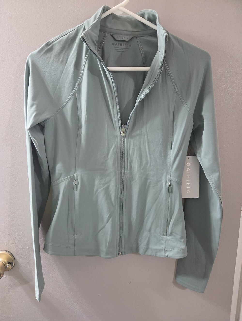 Athleta Light Sage Full-Zip Utility Jacket Eith Pockets. NWT Sz SP
